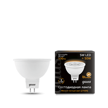 Лампа MR16 5W 500lm 3000K GU5.3 LED