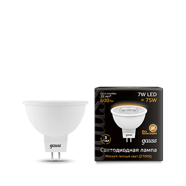 Лампа MR16 7W 600lm 3000K GU5.3 LED