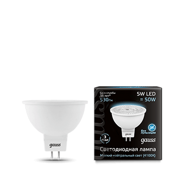 Лампа  MR16 5W 530lm 4100K GU5.3 LED