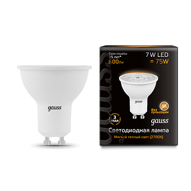 Лампа  MR16 7W 600lm 3000K GU10 LED