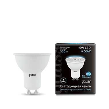 Лампа MR16 5W 530lm 4100K GU10 LED