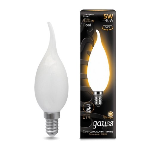 Лампа  LED Filament Свеча на ветру OPAL E14 5W 420lm 2700К