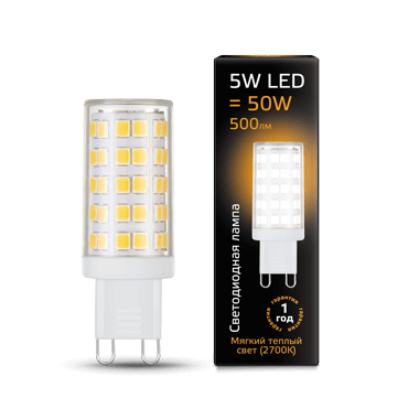 Лампа G9 AC185-265V 5W 500lm 2700K керамика LED