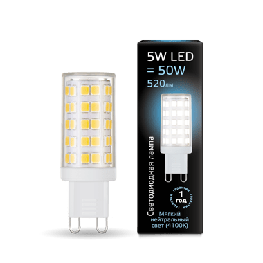Лампа G9 AC185-265V 5W 520lm 4100K керамика LED