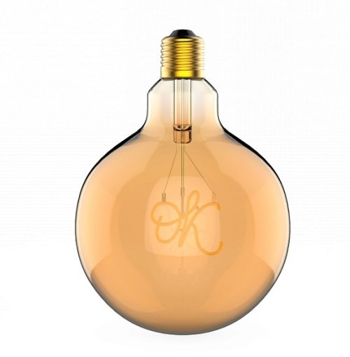 Лампа Filament G125 2,5W 200lm 2000К Е27 golden OK LED