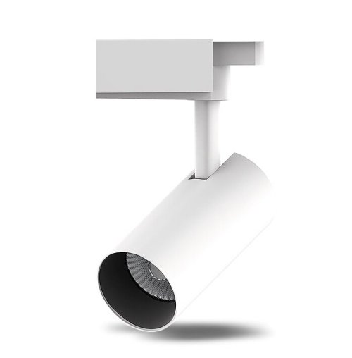 Светильник трековый цилиндр 12W 1100lm 4000K 180-220V IP20 55*185мм белый линза 36º LED