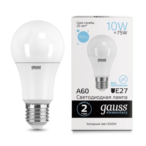 Лампа Elementary A60 10W 950lm 6500K Е27 LED