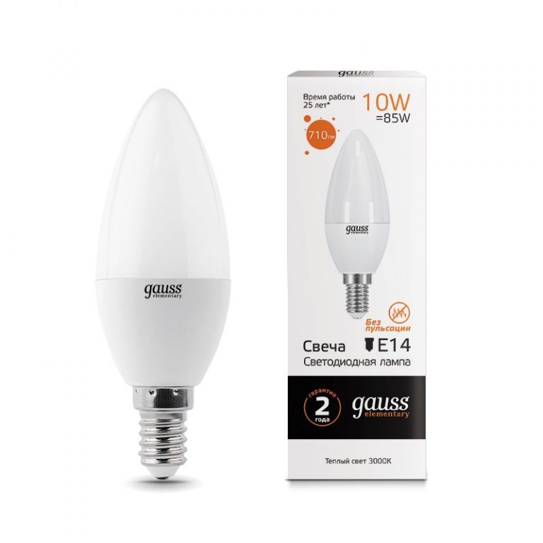 Лампа Elementary Свеча 10W 710lm 3000K Е14 LED