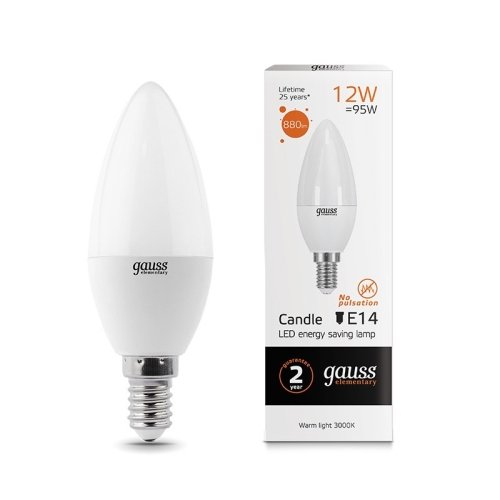 Лампа Elementary Свеча 12W 880lm 3000K Е14 LED