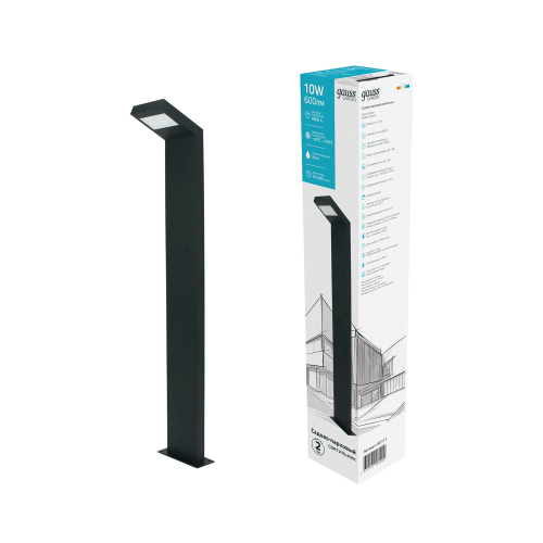 Светильник садово-парковый Gauss LED Electra столб, 10W, 600Lm, 4000K, 134x137x780mm, 170-240V / 50Hz, IP54,1/4