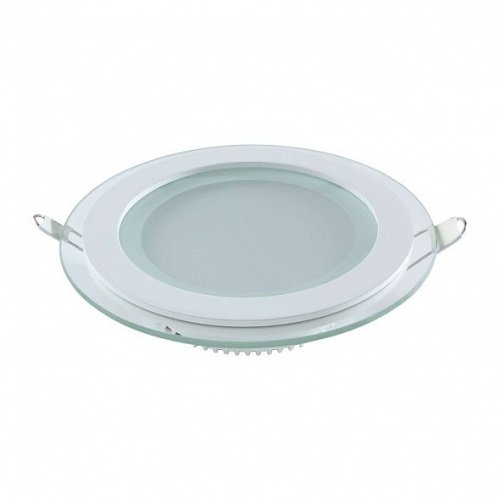 Светильник Glass круг 12W 990lm 4000K 220-240V IP20 монт Ø118 160*35 с дек стеклом LED