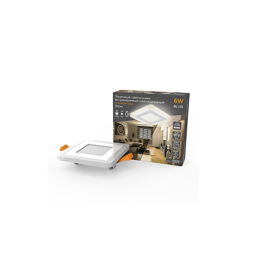 Светильник Backlight кв 3+3W 350lm 3000K 180-265V IP20 монт Ø85 105*105*31мм 3 реж  LED