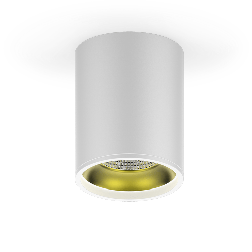 Светильник Overhead накл цил 12W 900lm 3000K 170-240V IP20 79*100мм белый золото LED